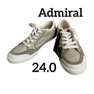 어드미럴 스니커즈 24cm 실버 글리터 새상품