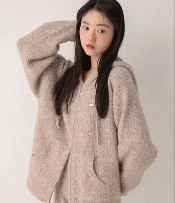 WZIP 니트 후드티