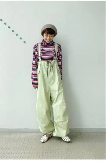 beamsboy 오버 팬츠 살로펫 그린