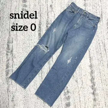 [스나이델] 데님 팬츠 데미지 청바지 S 라이트 블루 캐주얼