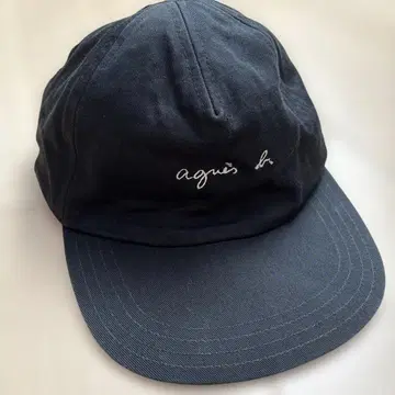 agnes b. 에네스베 프랑스제 90s 로고 자수 캡 M 블랙