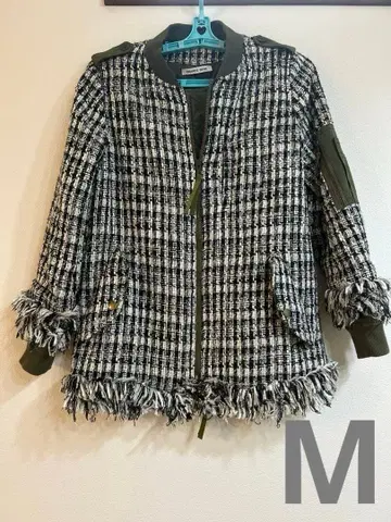 [ 새상품급 ] GRANDE BENE 트위드 봄버 자켓 38 M