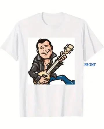 야자와 에이요시 프린트 T셔츠 화이트(XL)