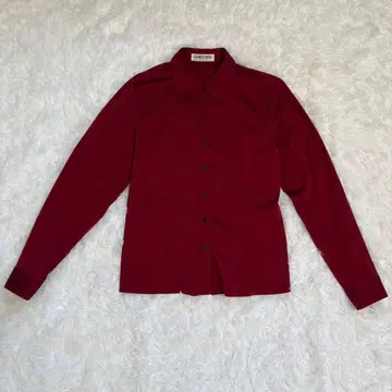 GEORGES RECH 여성용 긴팔 셔츠 S 와인 레드 코튼 면