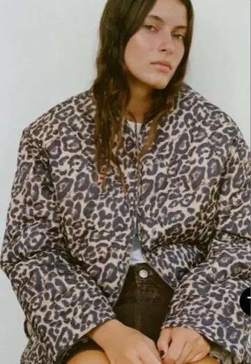 ZARA 레오파드 퀼팅 자켓 S인데 LL?