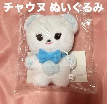 ASTRO 차은우 우누 봉제 인형 곰 베어 리본 트레이딩 카드