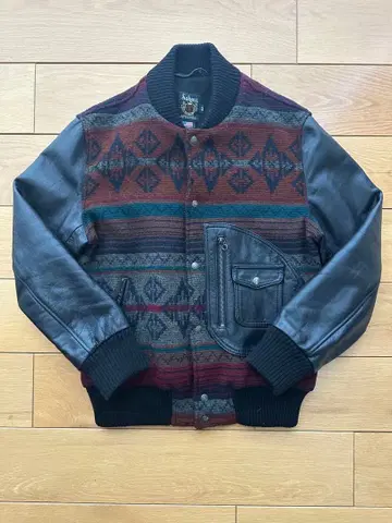 [ 새상품급 ] Schott 바시티 자켓 소매 가죽 L 사이즈