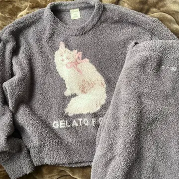 젤라또피케 베비모코 CAT 자카드 풀오버 롱 팬츠 세트