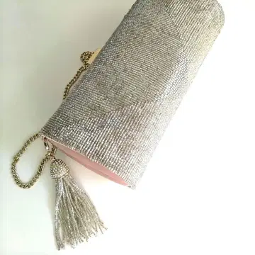 쥬네비비안 2WAY 파티 비즈 백 포멀 클러치 골드