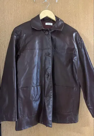 LAGUA GEM 브라운 가죽 자켓