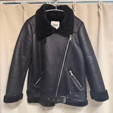 ZARA-(새상품급) 무스탕 라이더 퍼 자켓