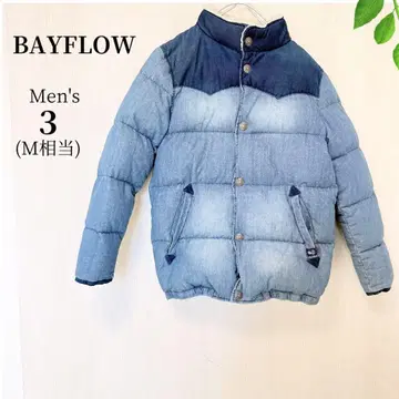 BAYFLOW 인디고 데님 워시드 데님 다운 자켓 M