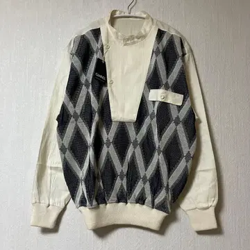 새상품 GINREI 다이아몬드 패턴 스웨터 빈티지 레트로