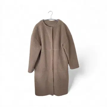 브라운 보아 롱 코트