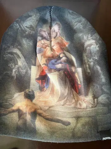 아트 프린트 비니 모자
