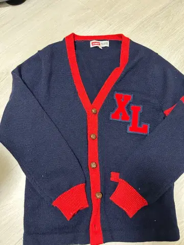 XLARGE 네이비/레드 가디건 S