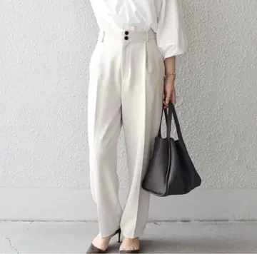 스트레치 컬러 턱 팬츠 36