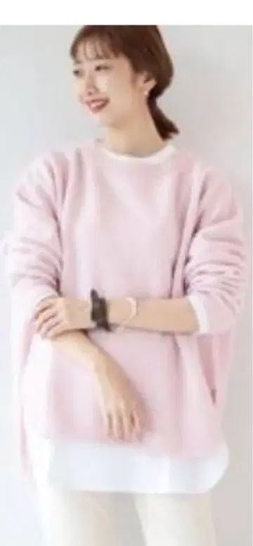 plage 파인 울 풀오버 핑크