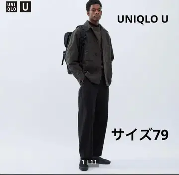 UNIQLO U 와이드핏 치노 블랙 초기 사이즈 79