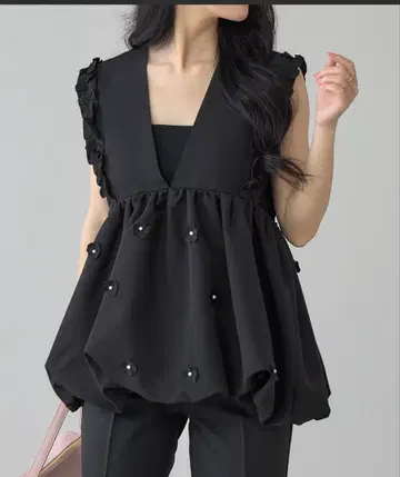 [ZOZO 한정판] 벌룬 페플럼 펄 베스트