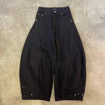 TRIANGLE PROJECT 와이드 팬츠 블랙 데님 XS