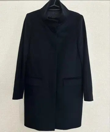 [새상품급] 유니클로 울 캐시미어 혼방 스탠드 카라 코트 네이비