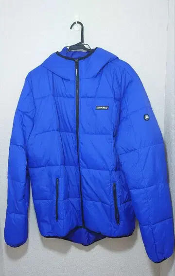 DC SHOES 충전솜 다운 자켓 남성용 L 사이즈 후드 부착 블루