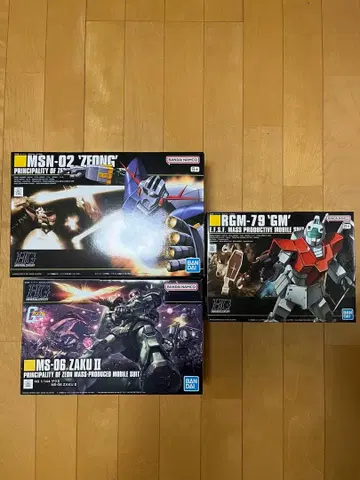 건담 프라모델 hg 자쿠 II, hg 짐, hg 지옹 새상품 미조립품