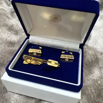 개운 일본제 최고급 황실 어용 골드 커프 링크스 타이 바 세트