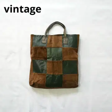 빈티지 빈티지 가죽 체커 패치워크 가죽 백