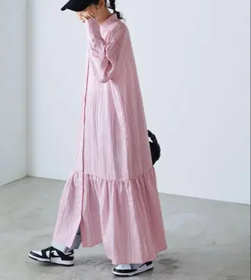 forksy. 핑크 셔츠 원피스 FREE 사이즈