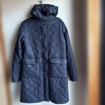 MACKINTOSH 네이비 퀼팅 롱 코트 38 안감은 다크 네이비