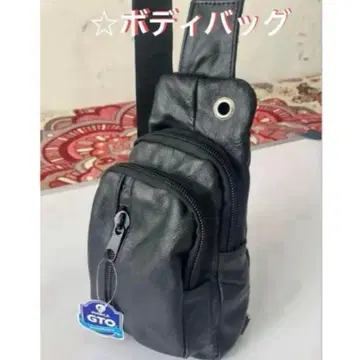 [ 바디백 ] 블랙 천연 가죽 광택이 나는 가벼운 백 멕시코