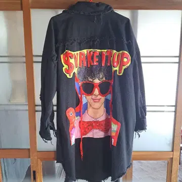 그래픽 데님 자켓