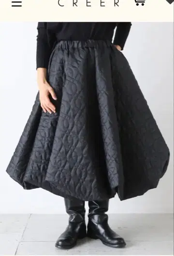 noir kei ninomiya 에스테르 트윌 퀼트 스커트