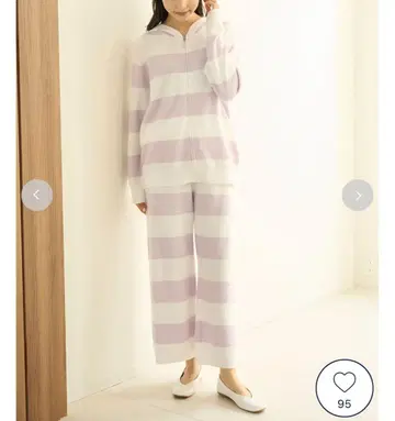 [택 포함 새상품] GELATO PIQUE 라벤더 스트라이프 룸웨어