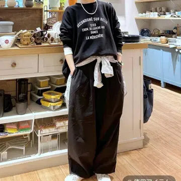 studio CLIP days 빈티지 새틴풍 팬츠 블랙