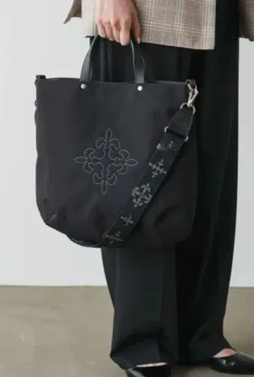 러셋 나일론 2way 토트백 블랙