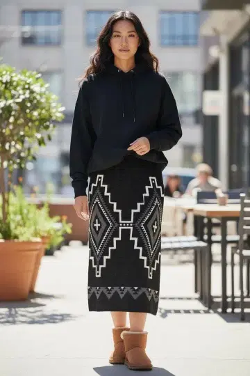 ANTIBAL 니트 스커트 블랙 여성용 Free