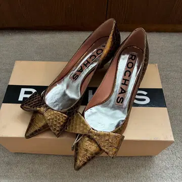 ROCHAS 골드 리본 펌프스 36 23cm 정도