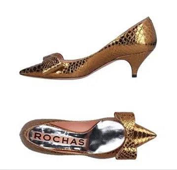 ROCHAS 골드 리본 펌프스 36 23cm 정도