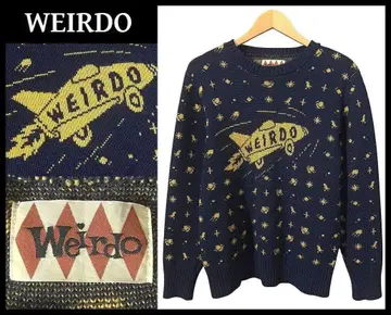 명작 위어드 로켓 우주 울 W 자카드 니트 스웨터 M