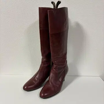 버건디 가죽 롱 부츠 25cm 와인 레드 크림슨 일본제