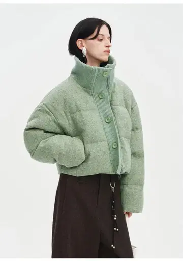 새상품 SELF WHO 그린 다운 자켓