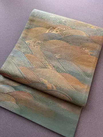 후쿠로 오비 파도 나전 그린