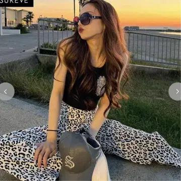 아베일 SUREVE x SHOKO 레오파드 무늬 레오파드 데님 58