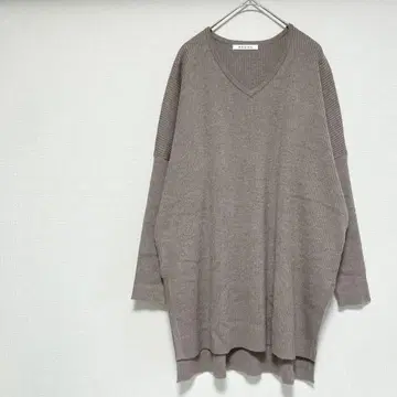 ROSIEE 롱 니트 스웨터 긴팔 브라운 M