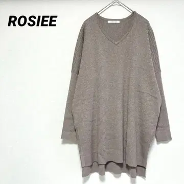 ROSIEE 롱 니트 스웨터 긴팔 브라운 M