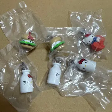 키티 아메리칸 디자인 메지루시 액세서리 리본 밀크 햄버거