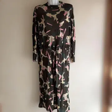 marimekko 카모플라쥬 패턴 롱 슬리브 원피스
